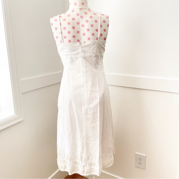 SOLD Express Eyelet Embroidered Midi Dress White Cotton Women’s 5/6 - Picture 5 of 10